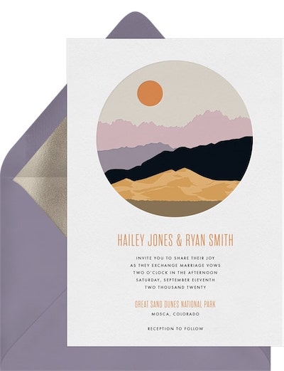 Elopement invitations: Great Sand Dunes Invitation