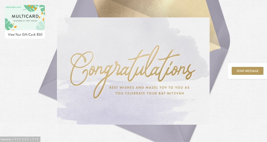 Greenvelope's Congratulations card