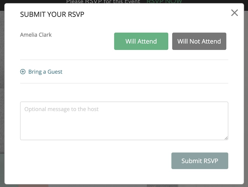 50th anniversary invitations: Greenvelope's RSVP form