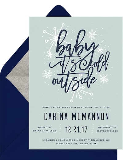 Handlettered Snowflake Invitation