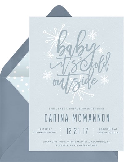 Handlettered Snowflake Invitation