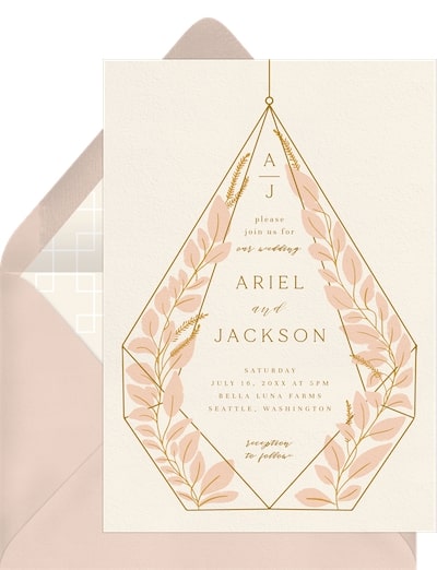 Spring wedding invitations: Hanging Terrarium Invitation