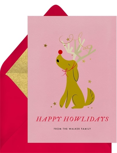 Happy Howliday Rudolph Card