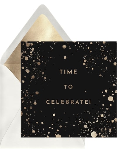 Wedding card message ideas: Happy Paint Speckles Card