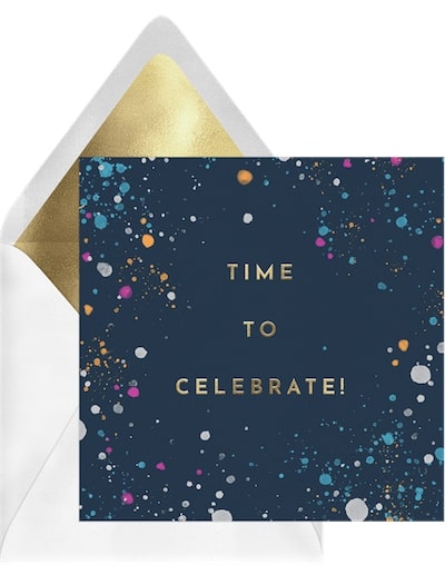 75th birthday decorations: Happy Paint Speckles Card