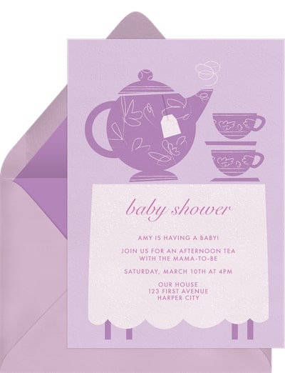 Tea party baby shower invitations: High Tea Invitation