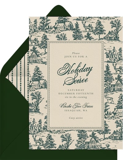 Holiday Toile Invitation