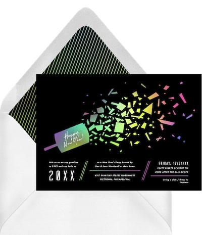 Glow in the dark party ideas: Hologram Pop Invitation