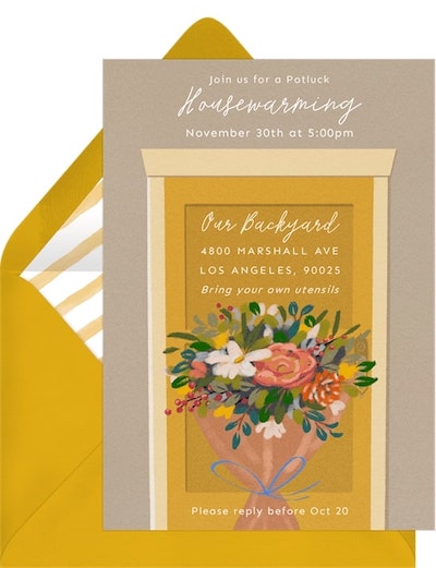 Housewarming Bouquet Invitation