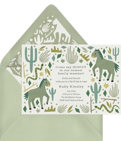 Howdy Baby Invitation