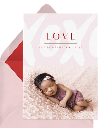 Digital Valentines Day card: Hugs & Kisses Card