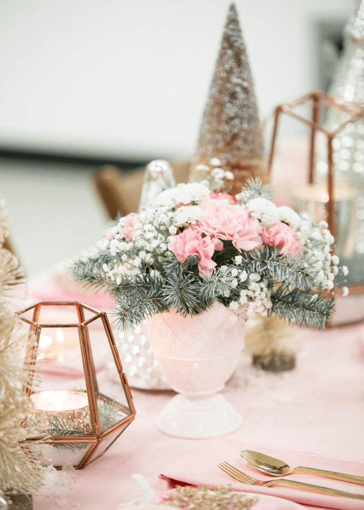 winter baby shower centerpieces