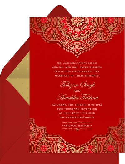 Indian Inspired Invitation