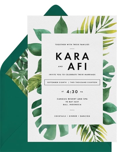 Into the Tropics Invitation