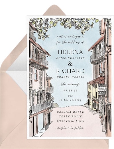How to plan a destination wedding: Italian Street Invitation