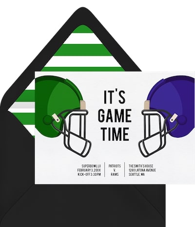 Super Bowl party invitations: It's Game Time Invitation