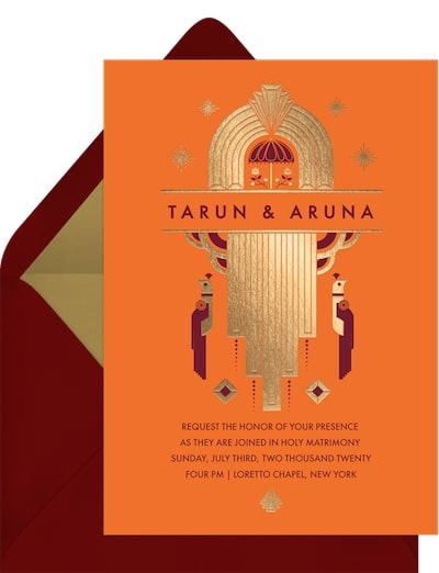 Bollywood theme party: Jewel Of The East Invitation