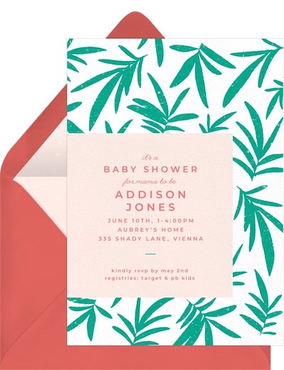 Safari invitations for baby shower: Jungle Invitation