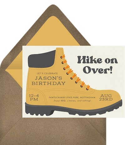25th birthday ideas: Lace Up Your Boots Invitation