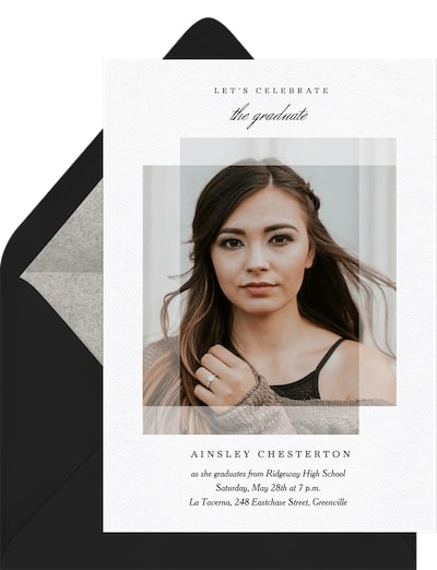 Graduation invitation wording: Layered Graduate Invitation