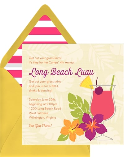 Leafy Luau Invitation