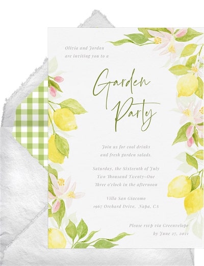 Lemon Orchard Invitation