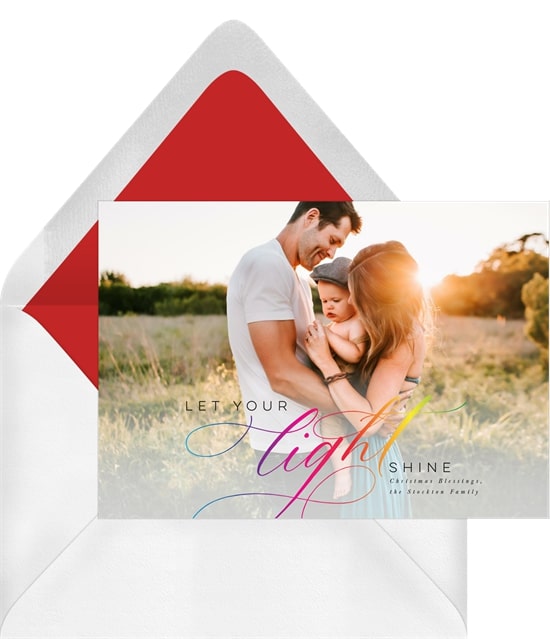 Photo holiday cards: Let Your Light Shine Card