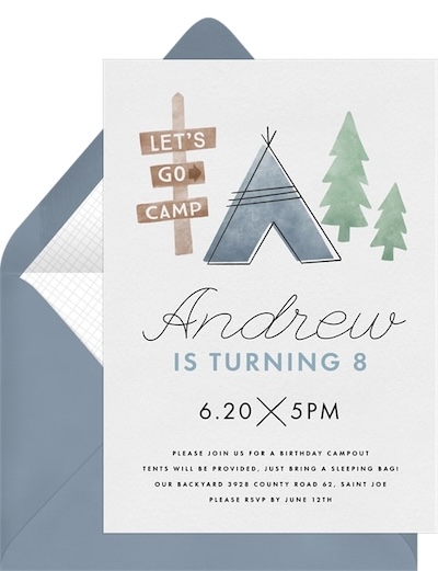 Let's Go Camp Invitation