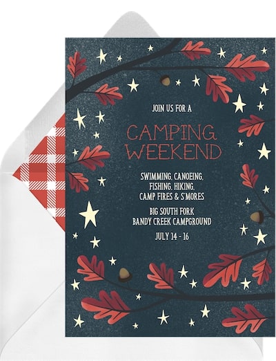 Let's Go Camping Invitation