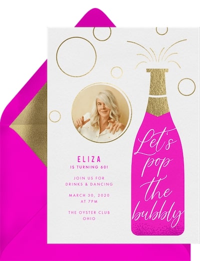 Let's Pop the Bubbly Invitation