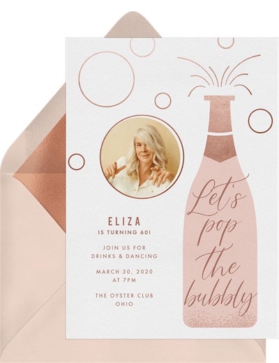 Let's Pop the Bubbly Invitation