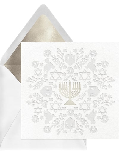 Letterpress Menorah Invitation
