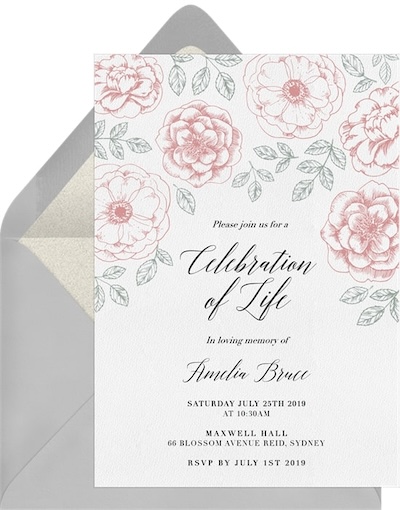 Line Drawn Florals Invitation