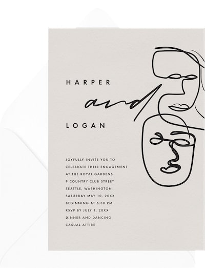 Linework Couple Invitation