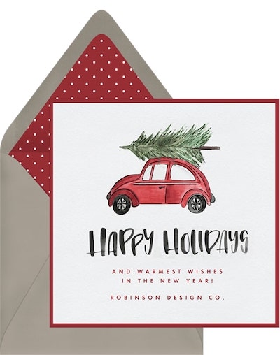 Vintage Christmas cards: Little Red Bug Card