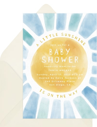 Little Sunshine On The Way Invitation