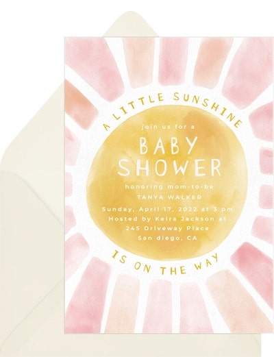 Little Sunshine On The Way Invitation