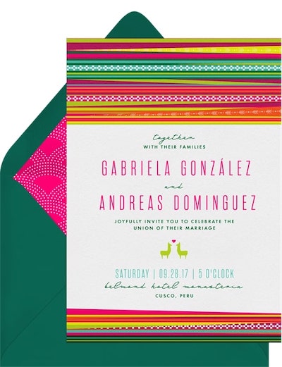 Whimsical wedding: Llama Love Invitation