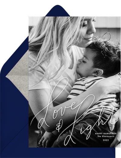 Hanukkah cards: Love Light Card