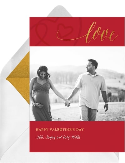 Digital Valentines Day card: Love Script Card