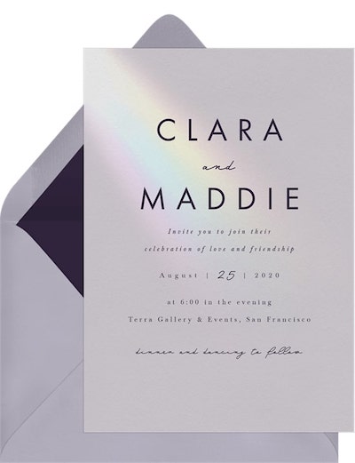 Non binary wedding: Love and Light Invitation