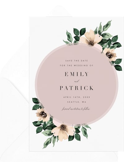 Unique save the date wording: Lovely Anemones Save the Date