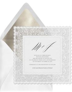 2025 wedding invitation trends: Lovely Lace Invitation