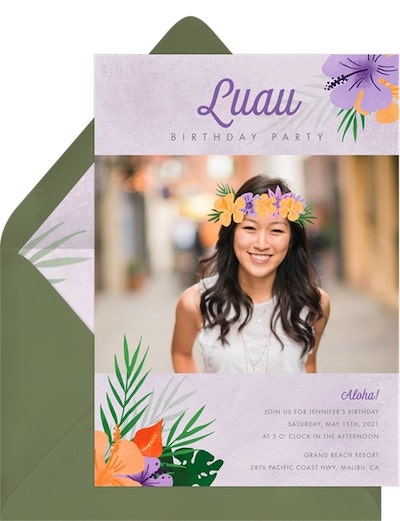 Luau Crown Invitation
