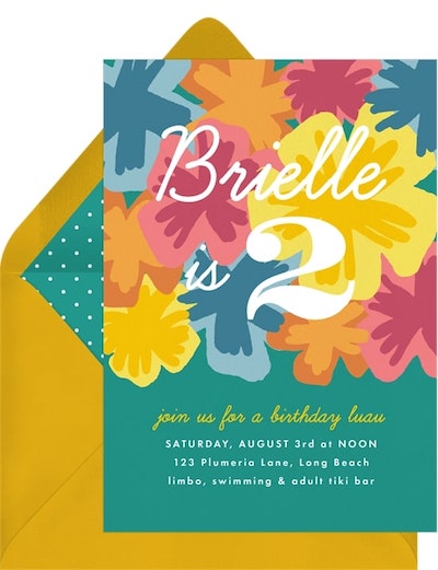 70th birthday invitations: Luau Flowers Invitation