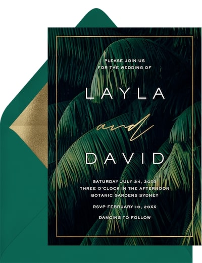 Summer wedding invitations: Lush Foliage Invitation