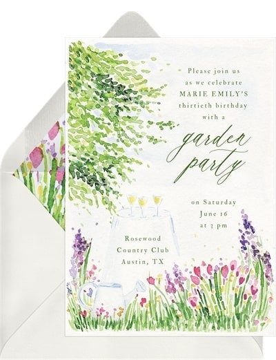 90th birthday ideas: Lush Garden Invitation