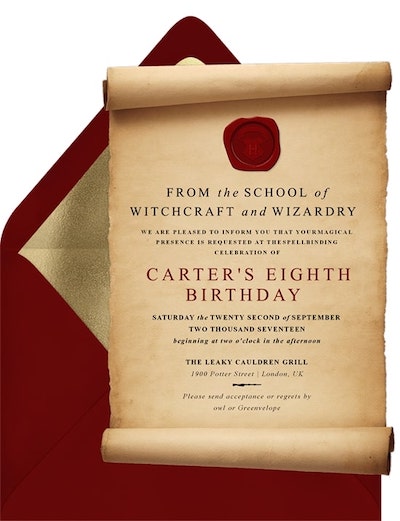 Halloween party themes: Magic Scroll Invitation