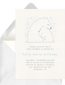 Hug Invitation 14 Magical and Whimsical Winter Baby Shower Invitations - Greenvelope Blog