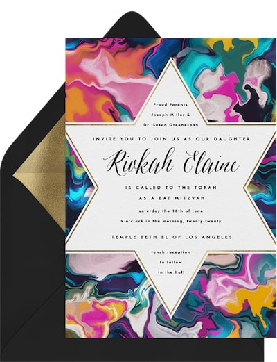 Marble Mitzvah invitation